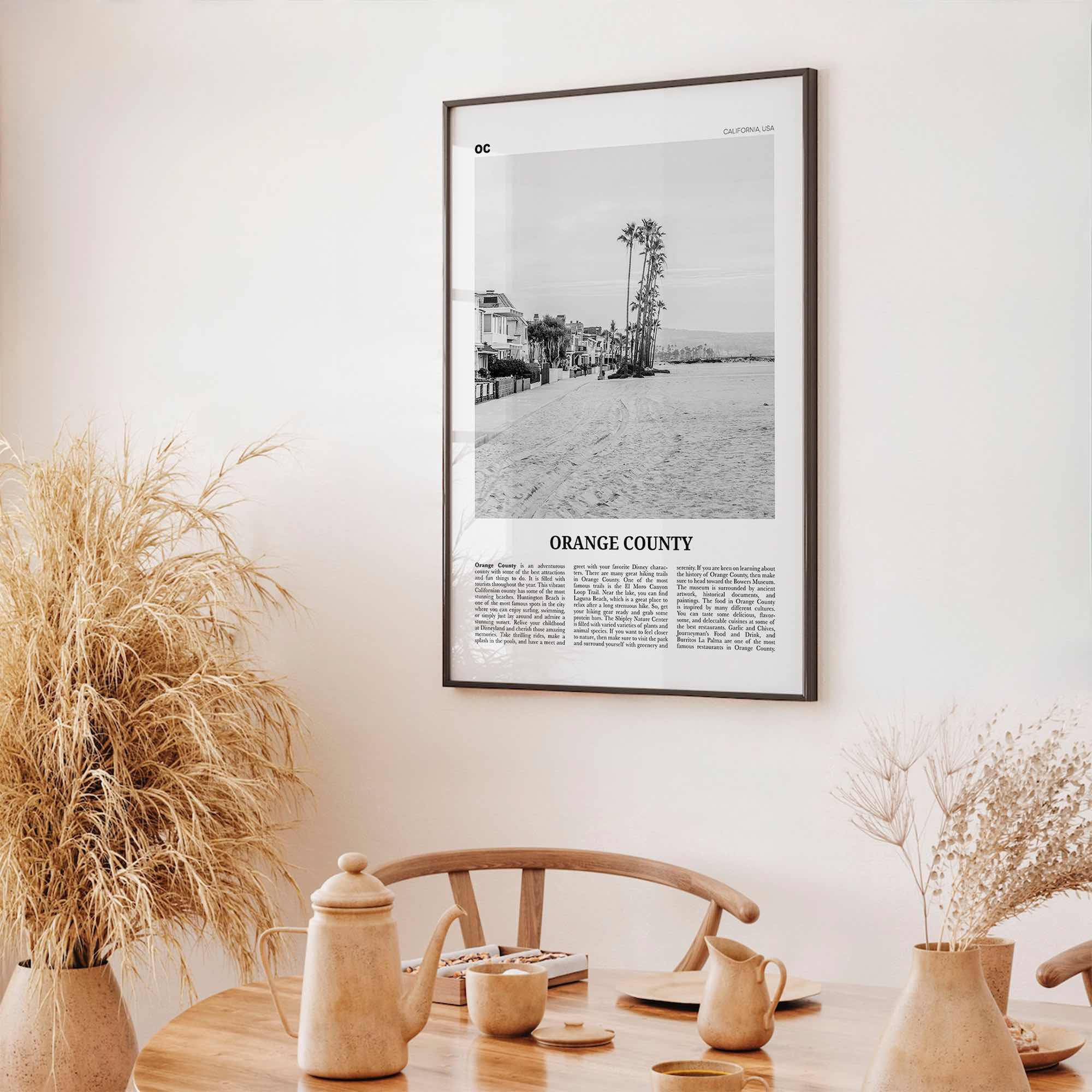 Orange County Print Black and White No 4, Orange County Wall Art, Orange County Poster, Orange County Photo, California, USA, United States