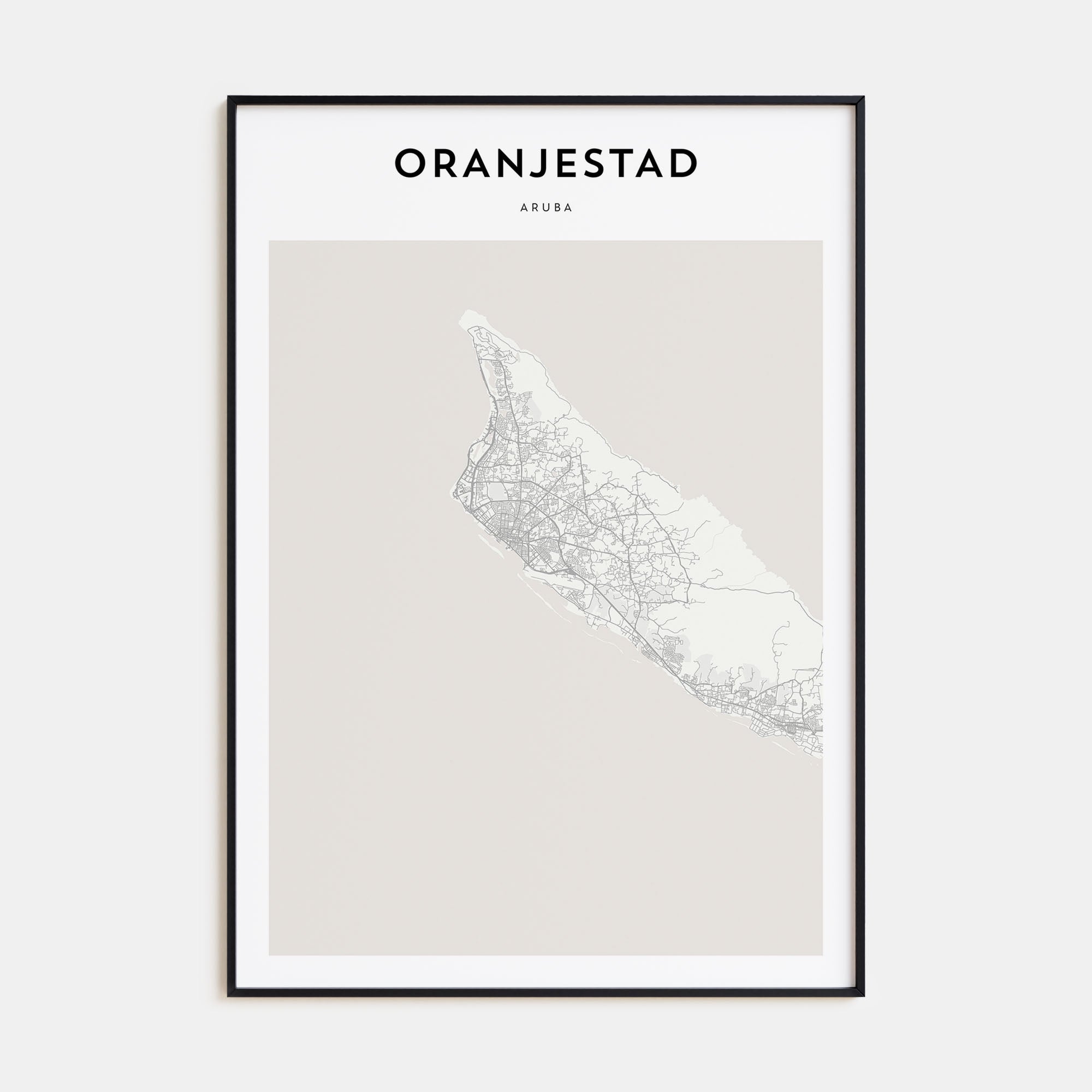 Oranjestad Map Portrait Poster