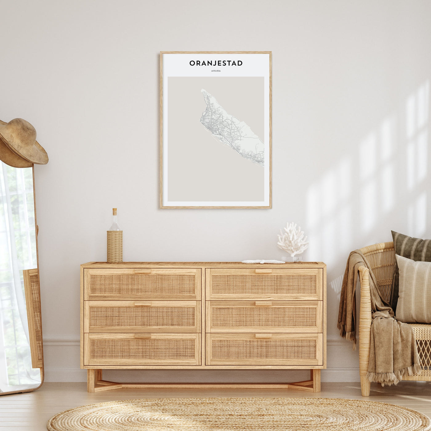 Oranjestad Map Portrait Poster