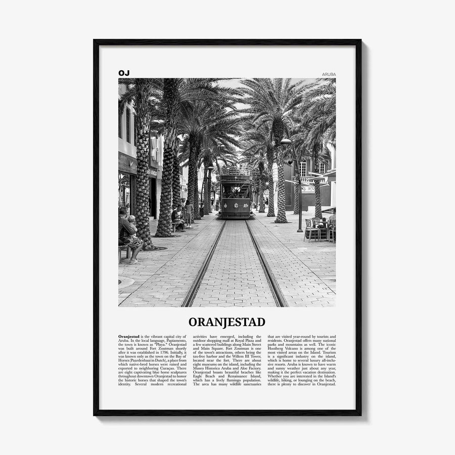 Oranjestad Print Black and White, Oranjestad Wall Art, Oranjestad Poster, Oranjestad Photo, Oranjestad Wall Décor, Aruba, Netherlands