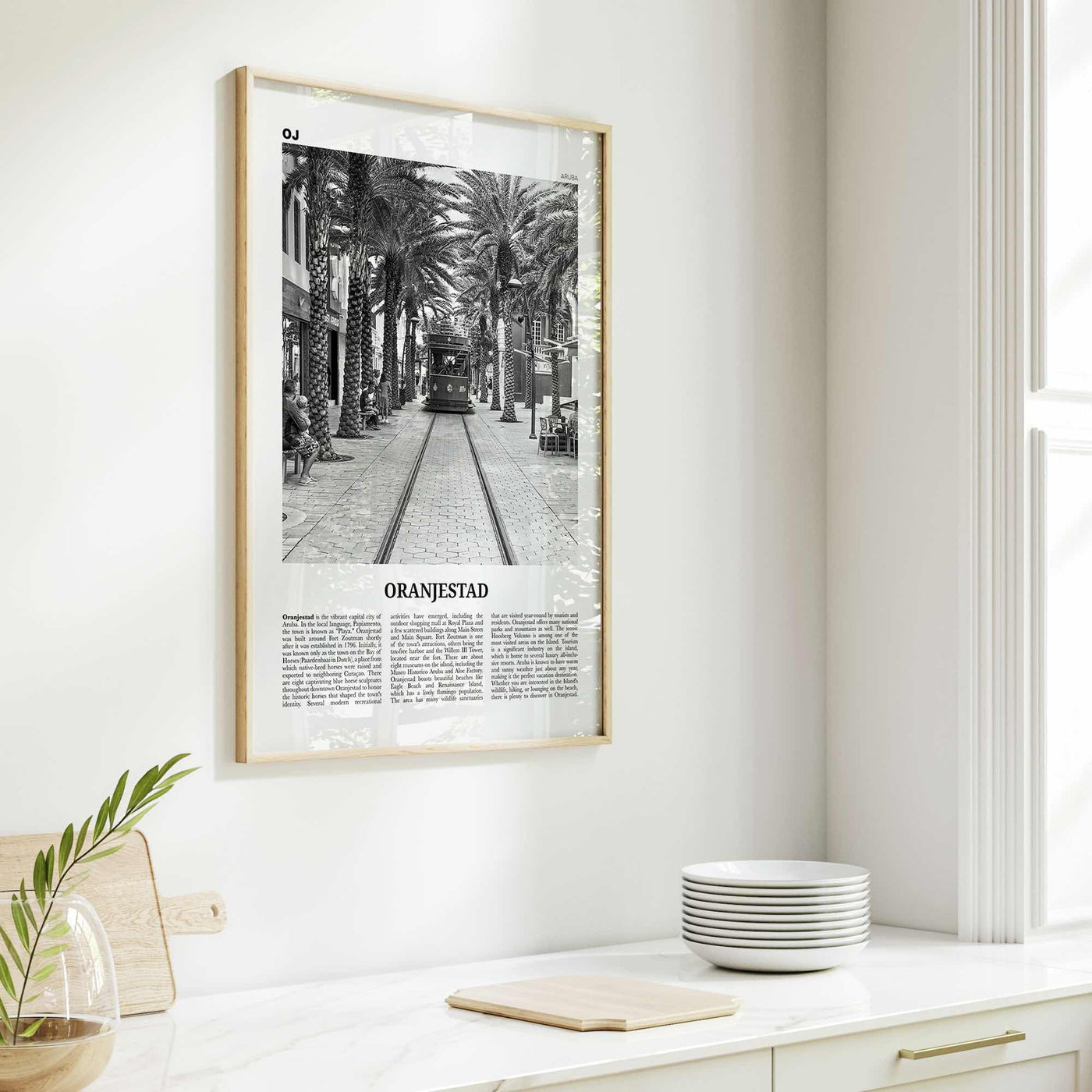 Oranjestad Print Black and White, Oranjestad Wall Art, Oranjestad Poster, Oranjestad Photo, Oranjestad Wall Décor, Aruba, Netherlands