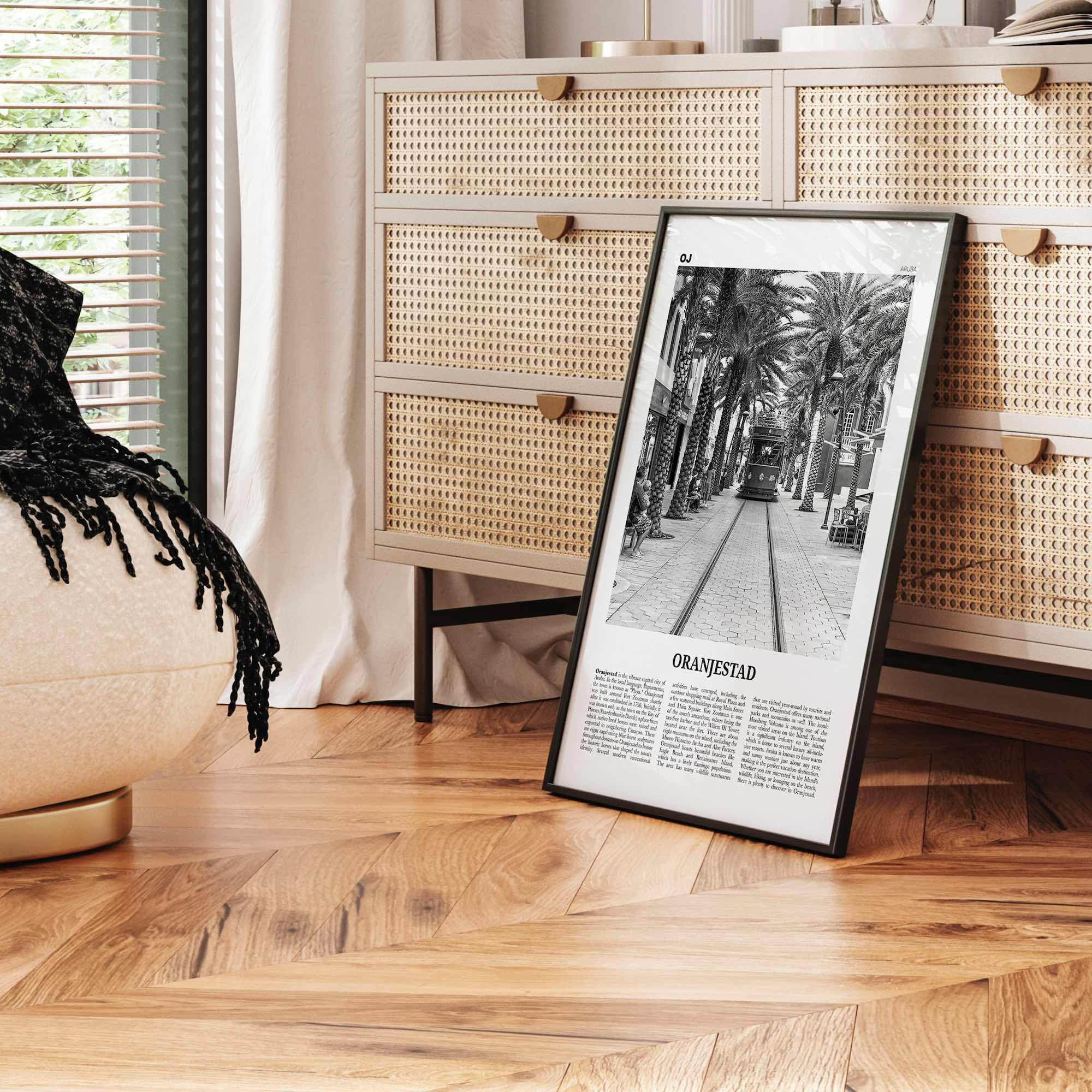 Oranjestad Print Black and White, Oranjestad Wall Art, Oranjestad Poster, Oranjestad Photo, Oranjestad Wall Décor, Aruba, Netherlands