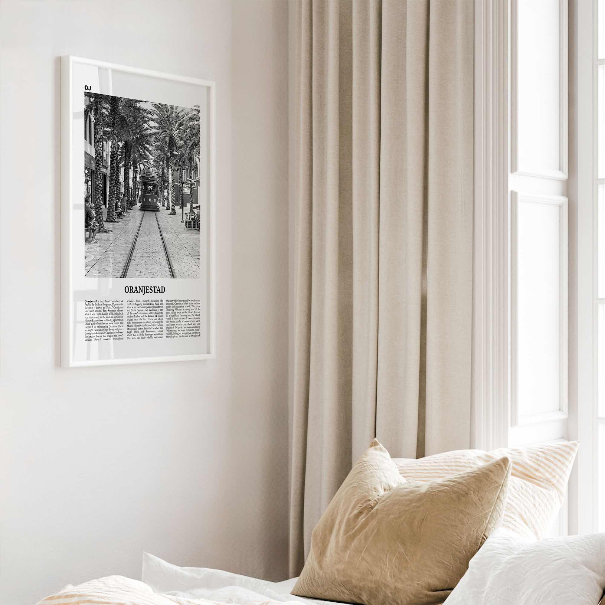 Oranjestad Print Black and White, Oranjestad Wall Art, Oranjestad Poster, Oranjestad Photo, Oranjestad Wall Décor, Aruba, Netherlands