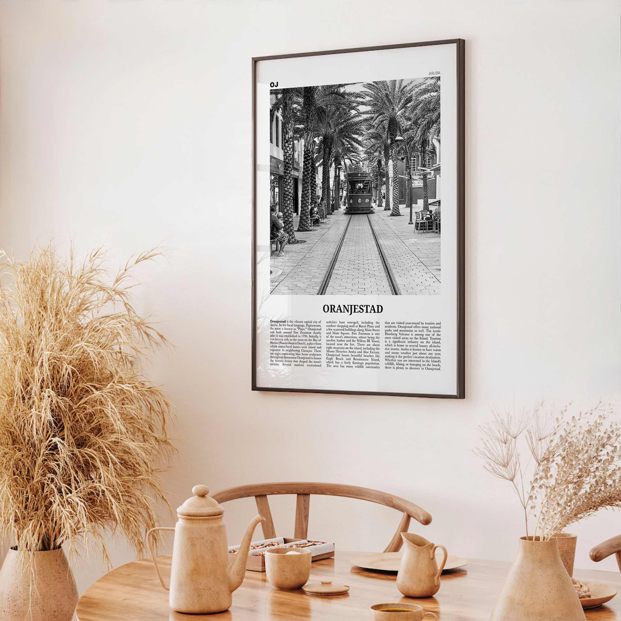 Oranjestad Print Black and White, Oranjestad Wall Art, Oranjestad Poster, Oranjestad Photo, Oranjestad Wall Décor, Aruba, Netherlands