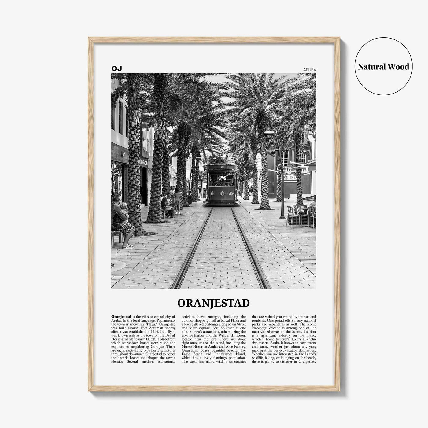 Oranjestad Print Black and White, Oranjestad Wall Art, Oranjestad Poster, Oranjestad Photo, Oranjestad Wall Décor, Aruba, Netherlands