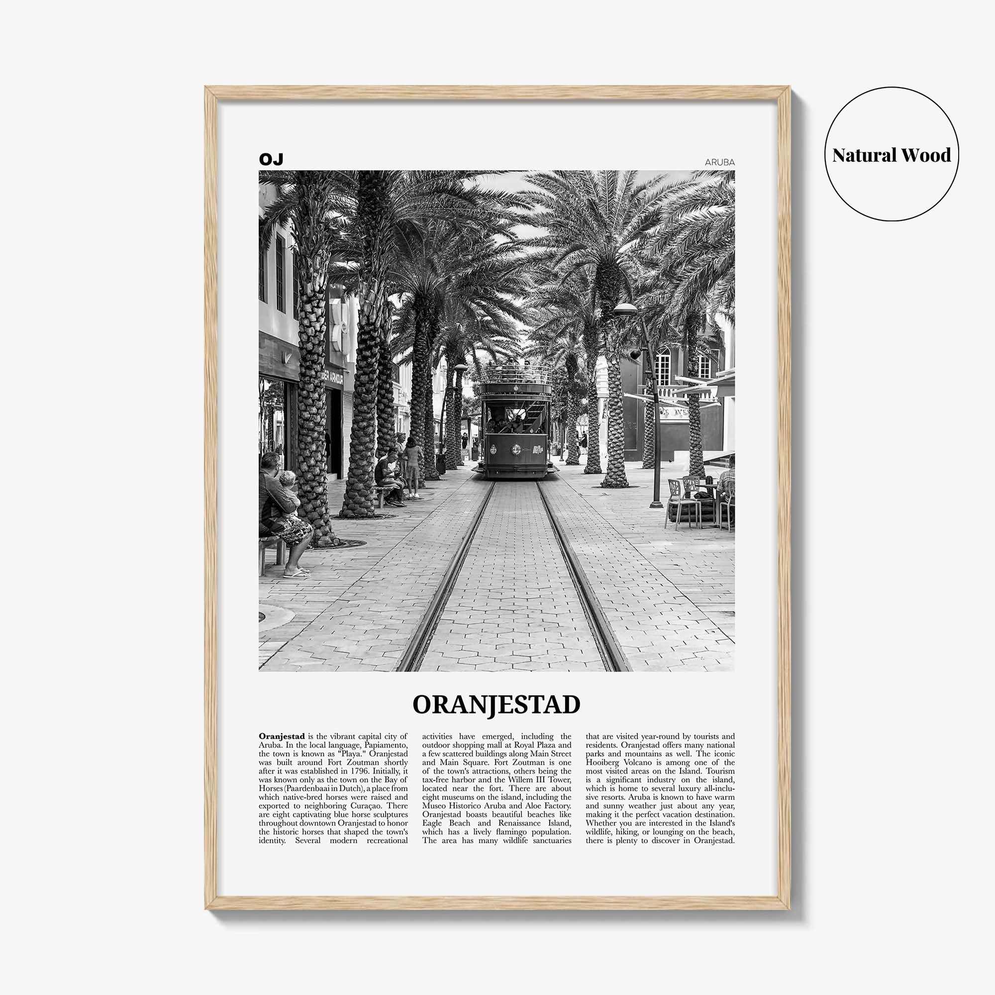 Oranjestad Print Black and White, Oranjestad Wall Art, Oranjestad Poster, Oranjestad Photo, Oranjestad Wall Décor, Aruba, Netherlands