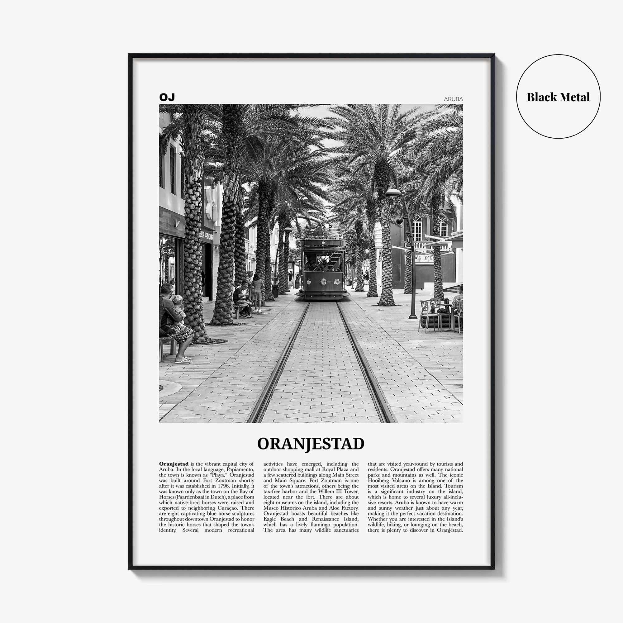 Oranjestad Print Black and White, Oranjestad Wall Art, Oranjestad Poster, Oranjestad Photo, Oranjestad Wall Décor, Aruba, Netherlands