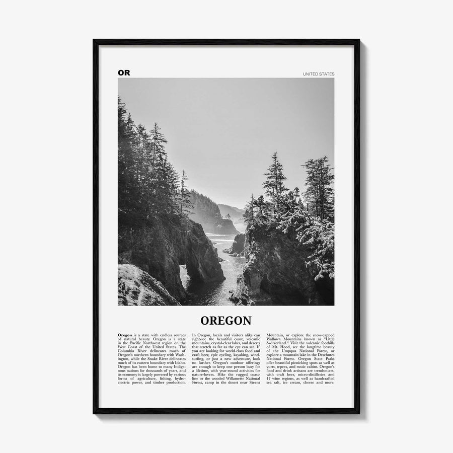 Oregon Print Black and White No 1, Oregon Wall Art, Oregon Poster, Oregon Photo, Oregon Wall Decor, USA, United States, North America
