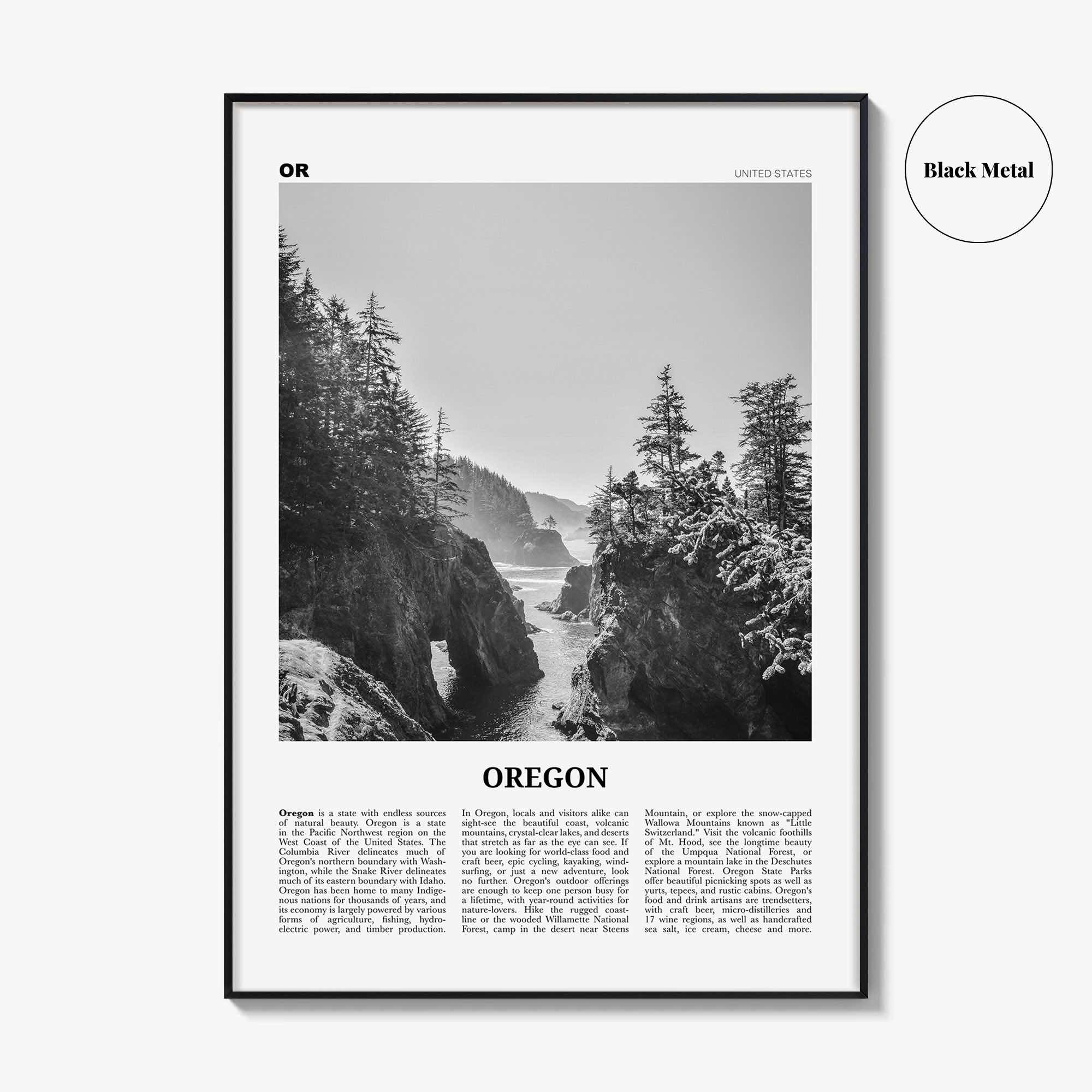 Oregon Print Black and White No 1, Oregon Wall Art, Oregon Poster, Oregon Photo, Oregon Wall Decor, USA, United States, North America