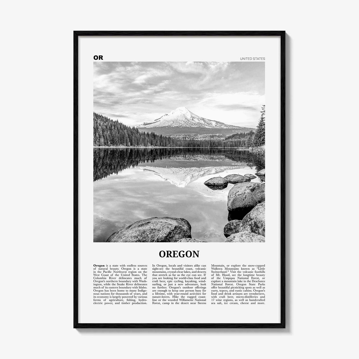 Oregon Print Black and White No 2, Oregon Wall Art, Oregon Poster, Oregon Photo, Oregon Wall Decor, USA, United States, North America