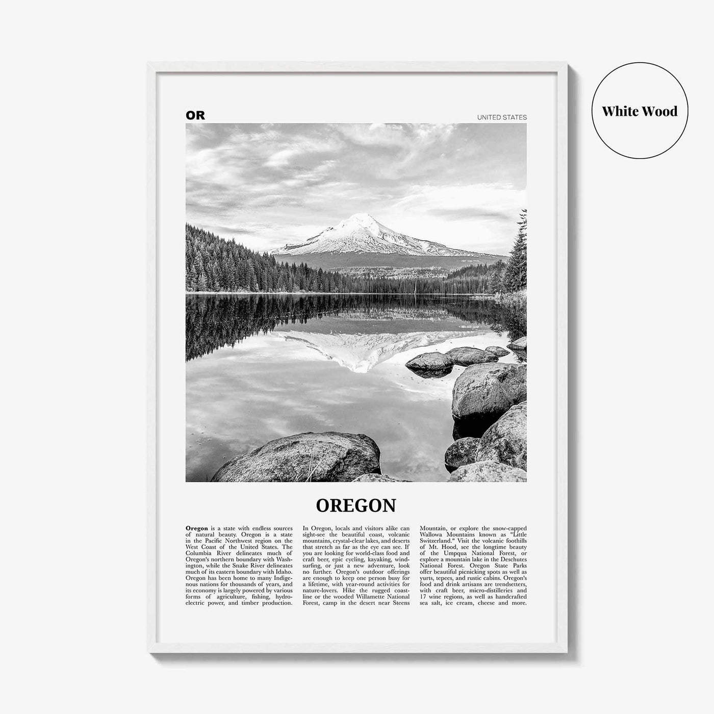 Oregon Print Black and White No 2, Oregon Wall Art, Oregon Poster, Oregon Photo, Oregon Wall Decor, USA, United States, North America