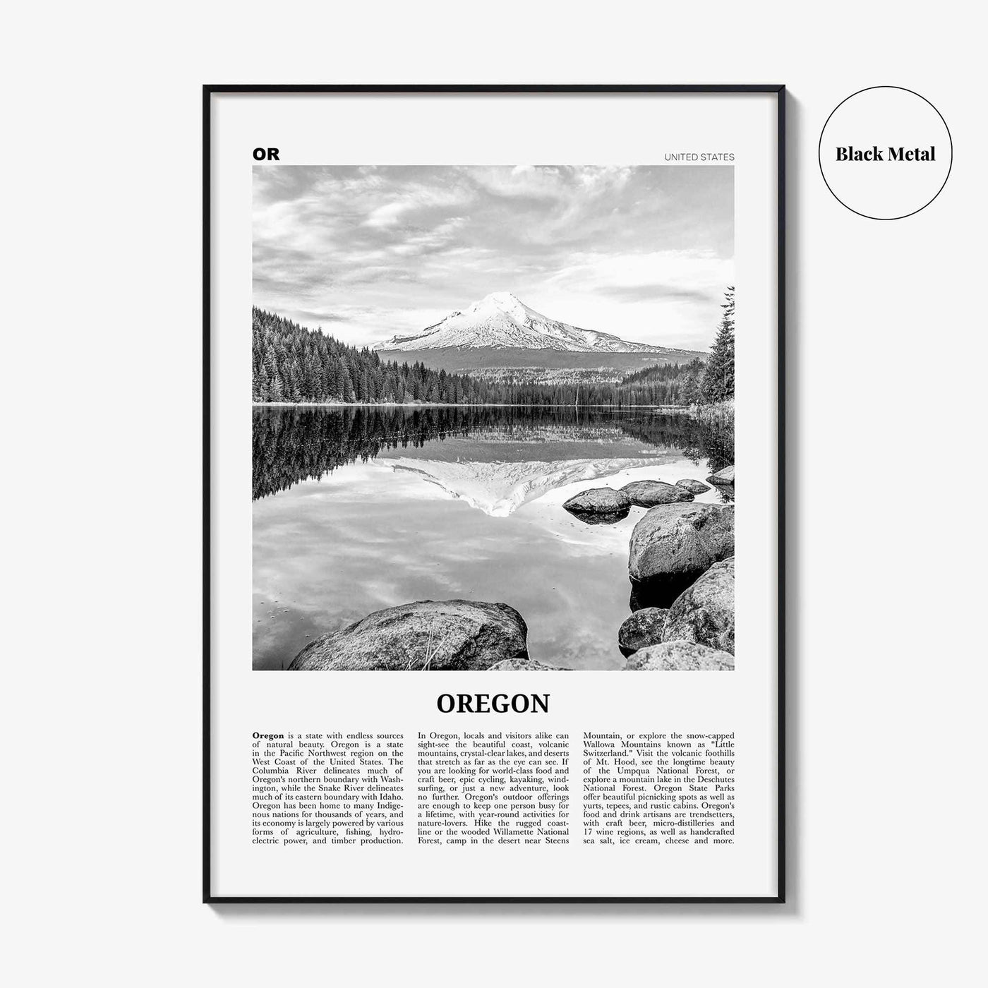 Oregon Print Black and White No 2, Oregon Wall Art, Oregon Poster, Oregon Photo, Oregon Wall Decor, USA, United States, North America