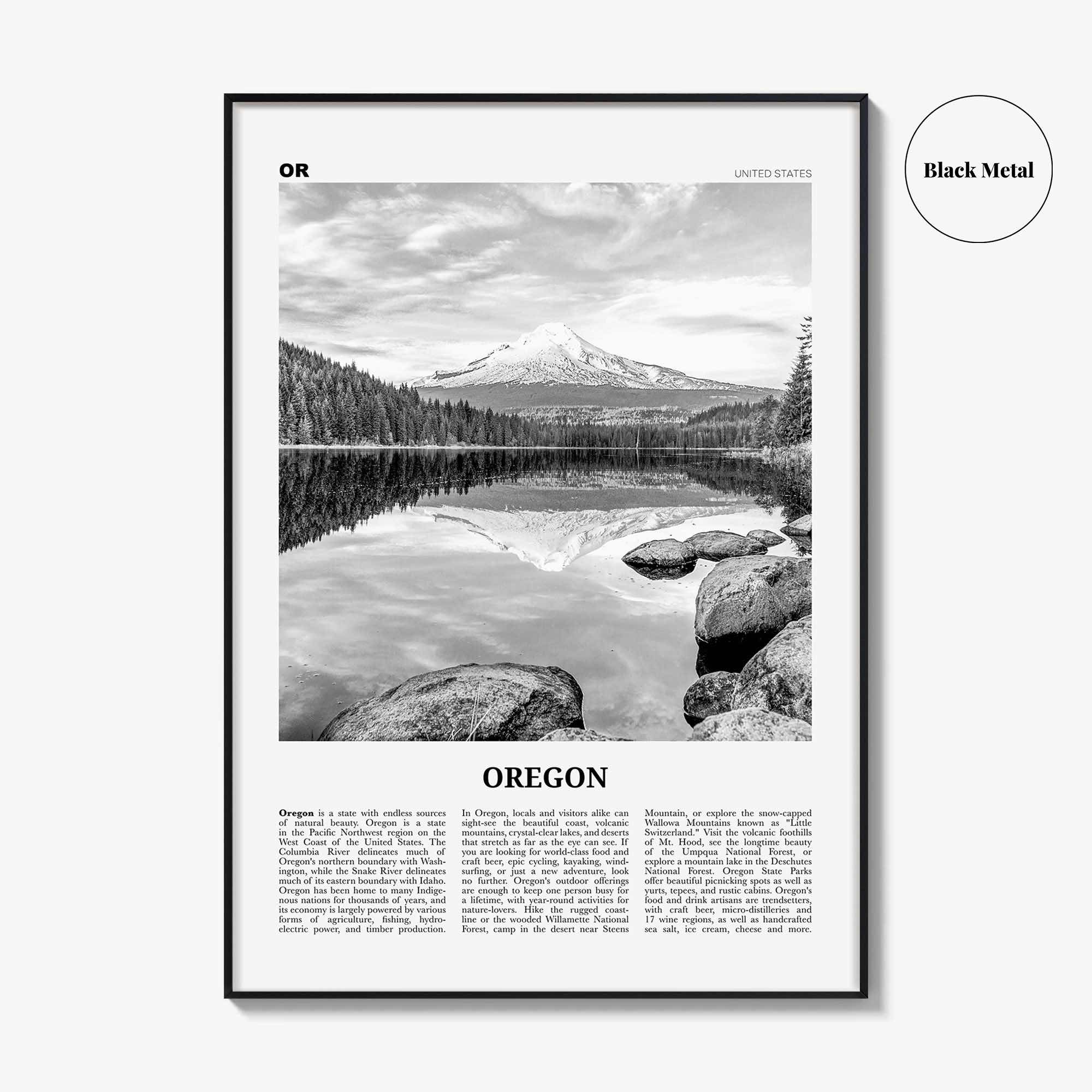 Oregon Print Black and White No 2, Oregon Wall Art, Oregon Poster, Oregon Photo, Oregon Wall Decor, USA, United States, North America