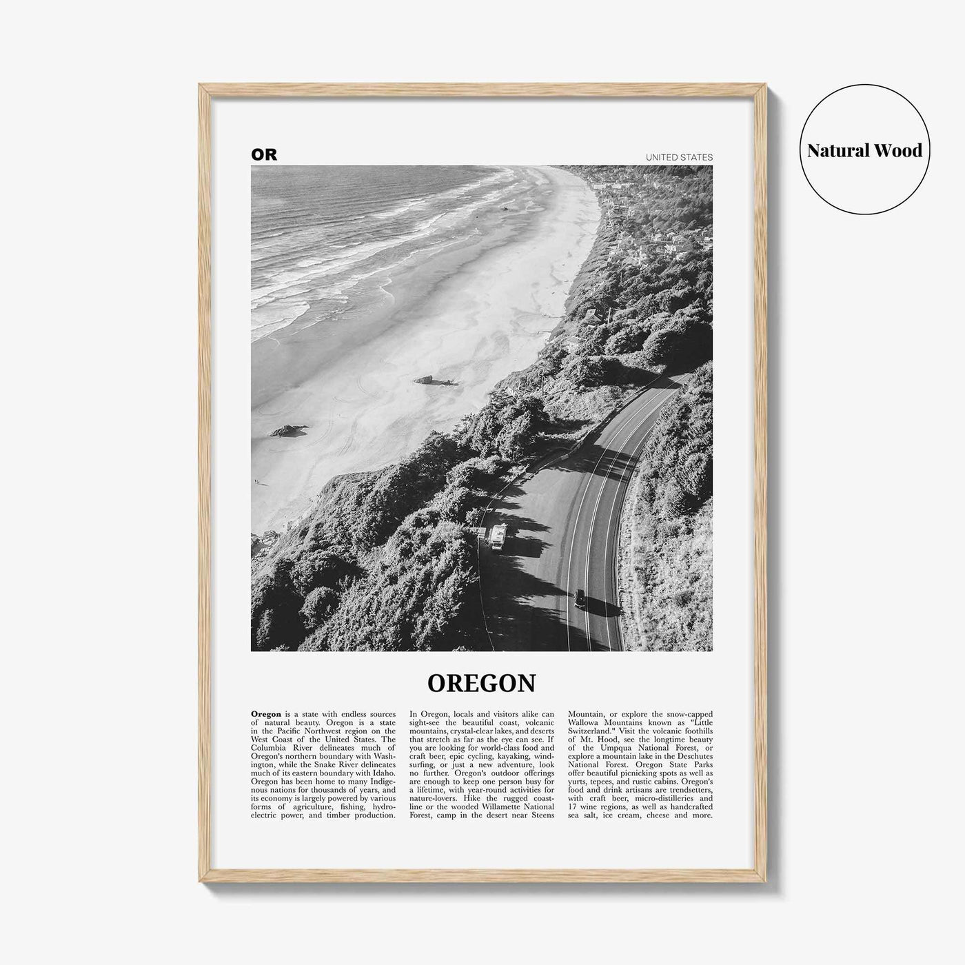 Oregon Print Black and White No 3, Oregon Wall Art, Oregon Poster, Oregon Photo, Oregon Wall Decor, USA, United States, North America