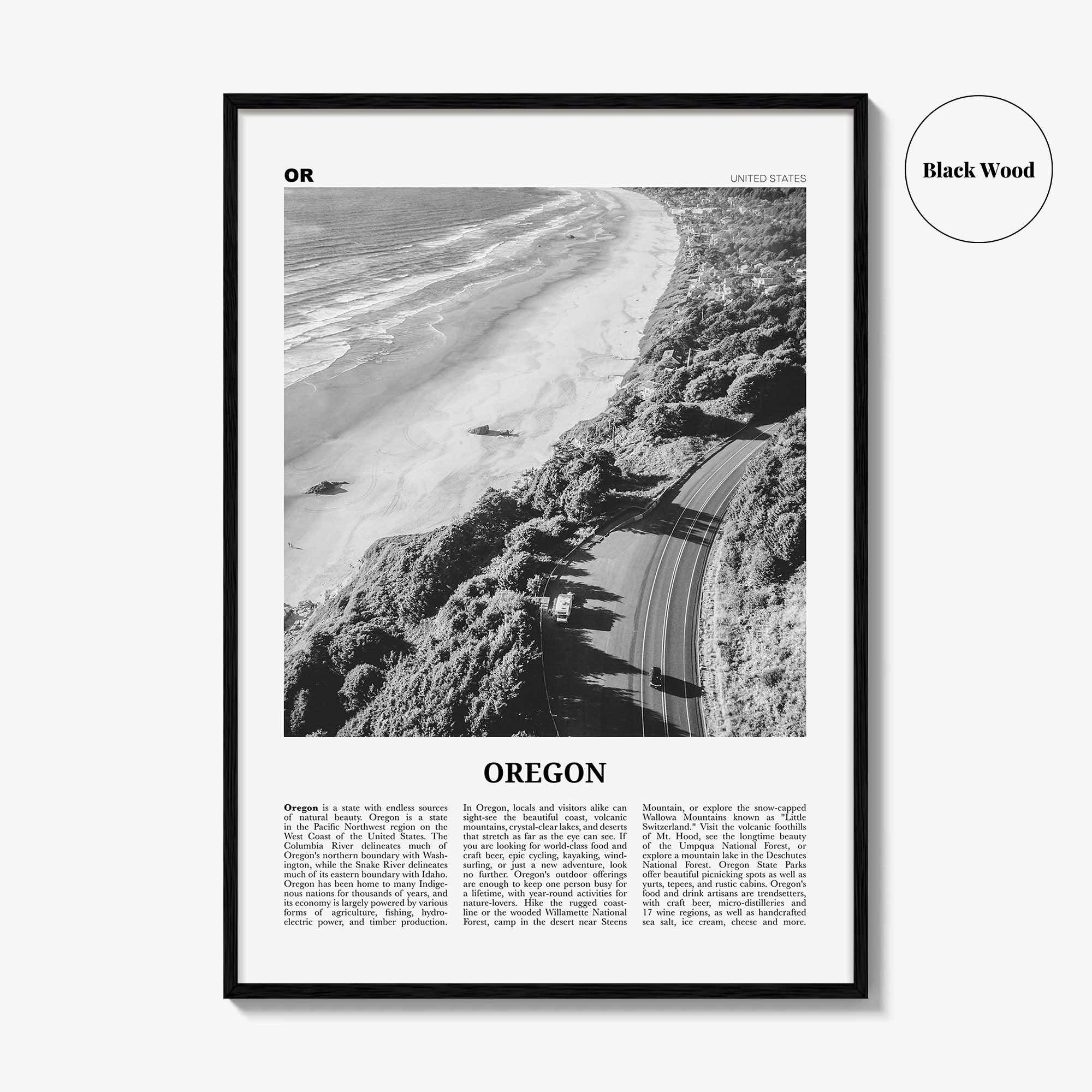 Oregon Print Black and White No 3, Oregon Wall Art, Oregon Poster, Oregon Photo, Oregon Wall Decor, USA, United States, North America