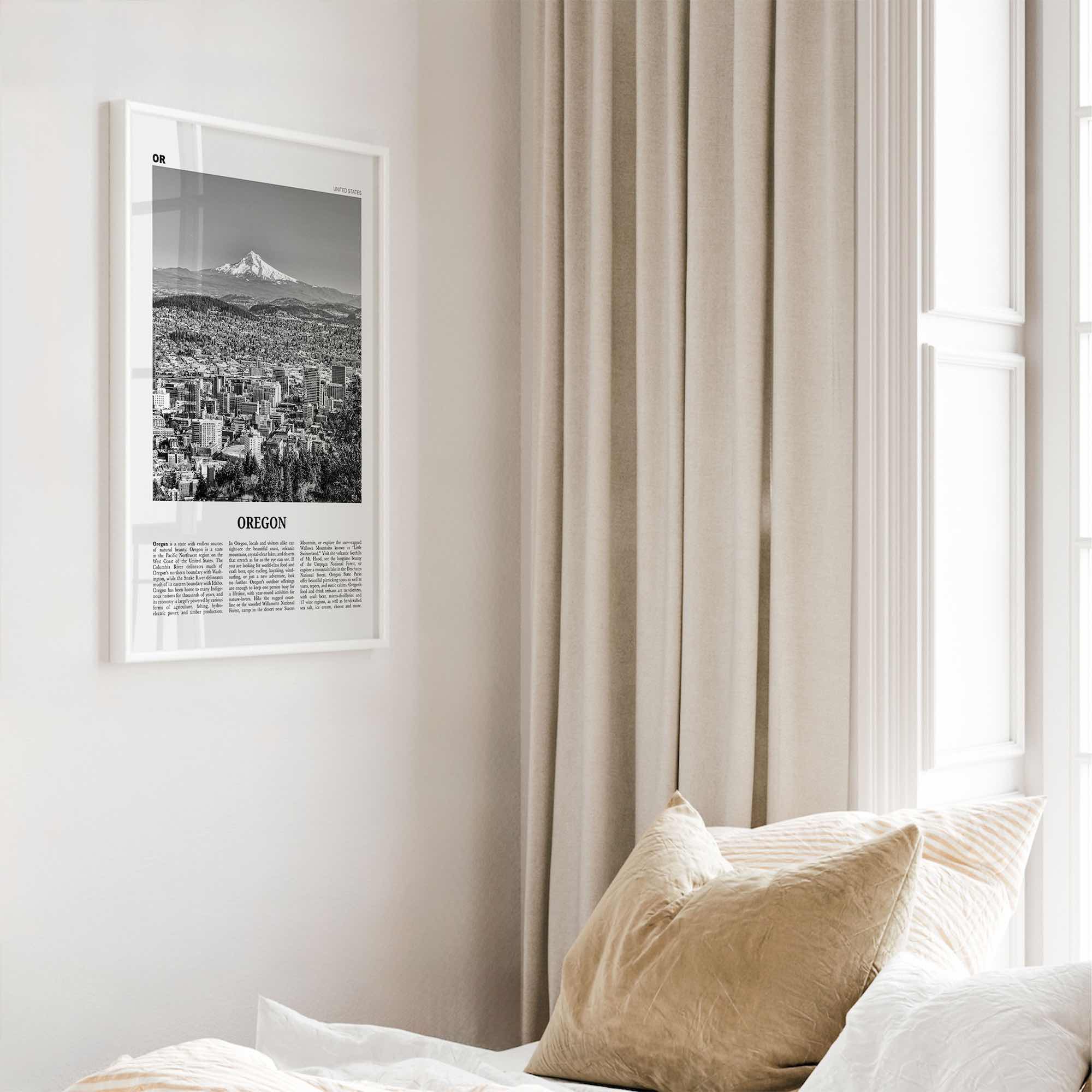 Oregon Print Black and White No 4, Oregon Wall Art, Oregon Poster, Oregon Photo, Oregon Wall Décor, Oregon Map, United States