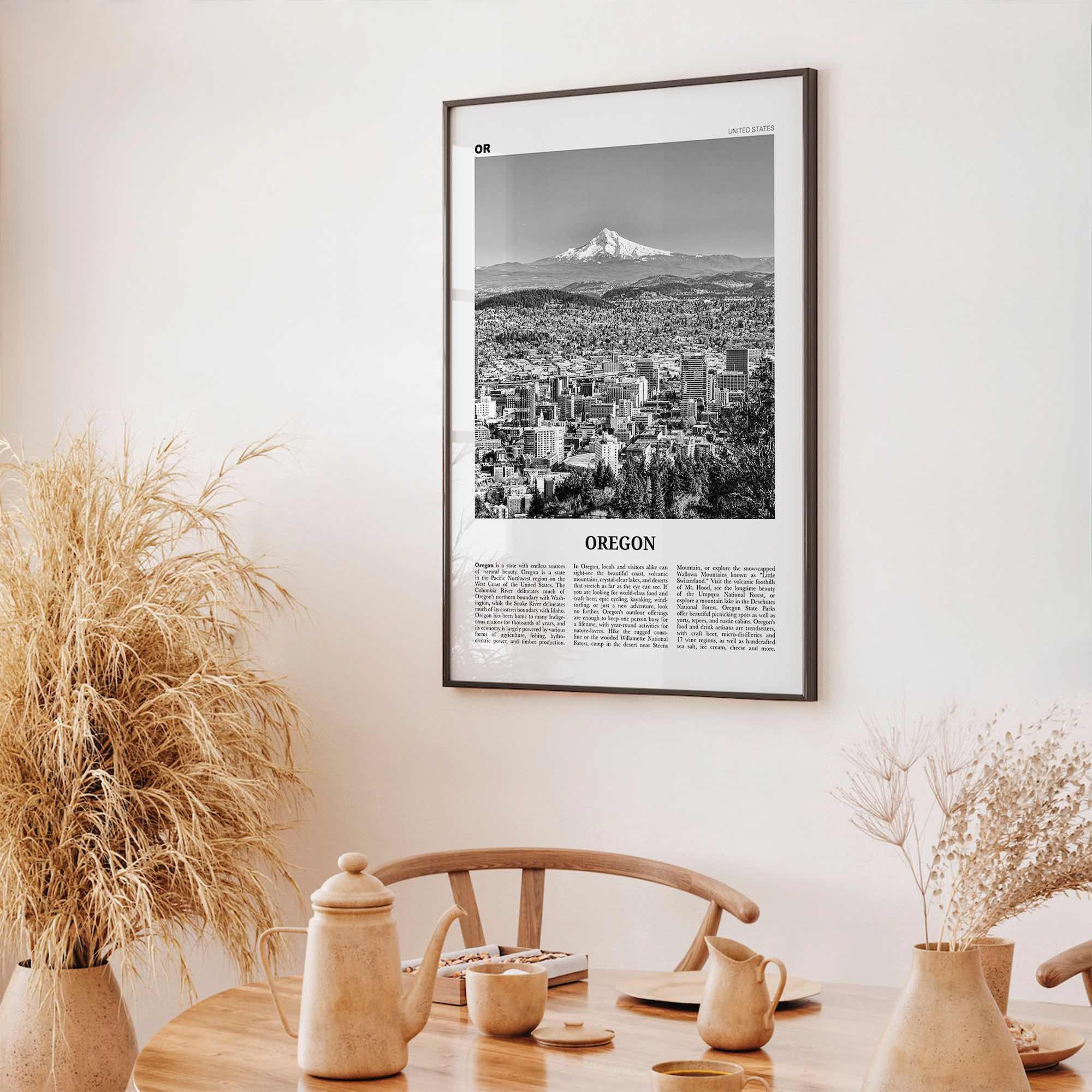 Oregon Print Black and White No 4, Oregon Wall Art, Oregon Poster, Oregon Photo, Oregon Wall Décor, Oregon Map, United States