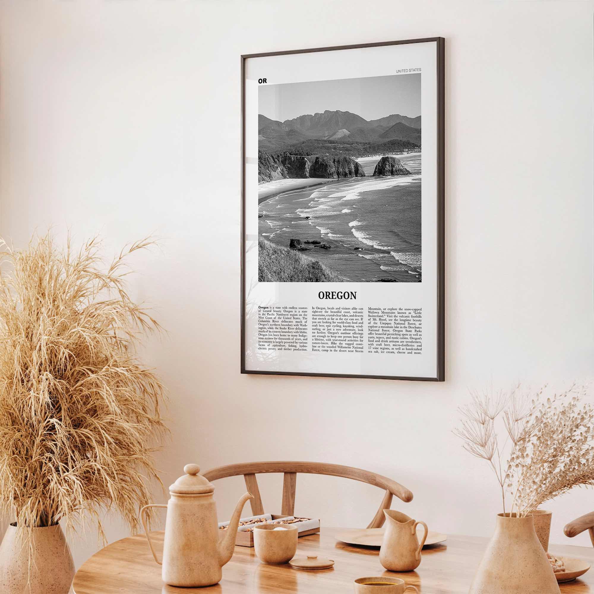 Oregon Print Black and White No 5, Oregon Wall Art, Oregon Poster, Oregon Photo, Oregon Wall Décor, Oregon Map, United States