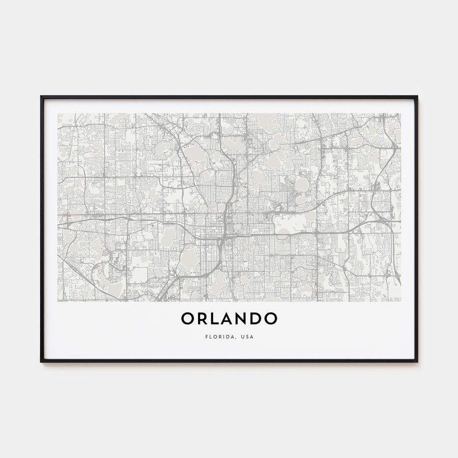 Orlando Map Landscape Poster