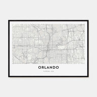 Orlando Map Landscape Poster