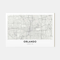 Orlando Map Landscape Poster