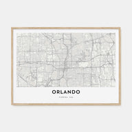 Orlando Map Landscape Poster