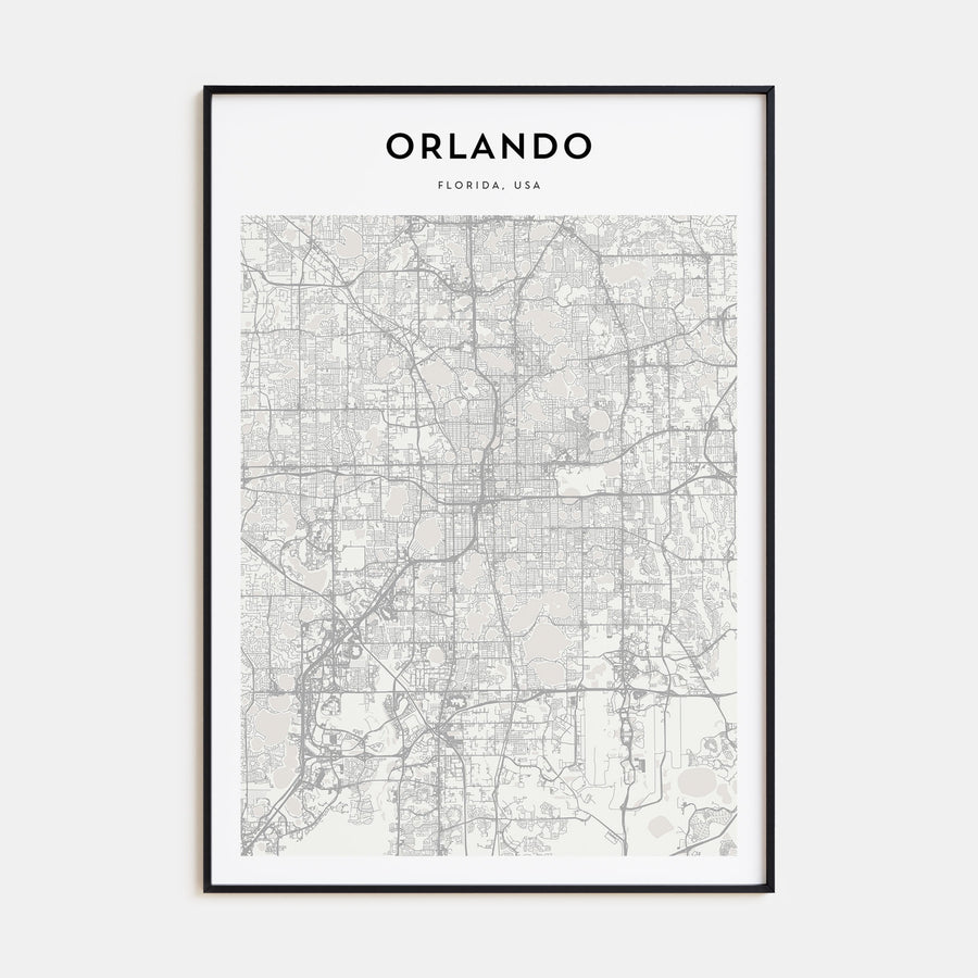 Orlando Map Portrait Poster