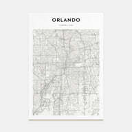 Orlando Map Portrait Poster
