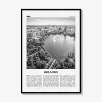 Orlando Print Black and White No 1, Orlando Wall Art, Orlando Poster, Orlando Photo, Orlando Wall Decor, Florida USA United States
