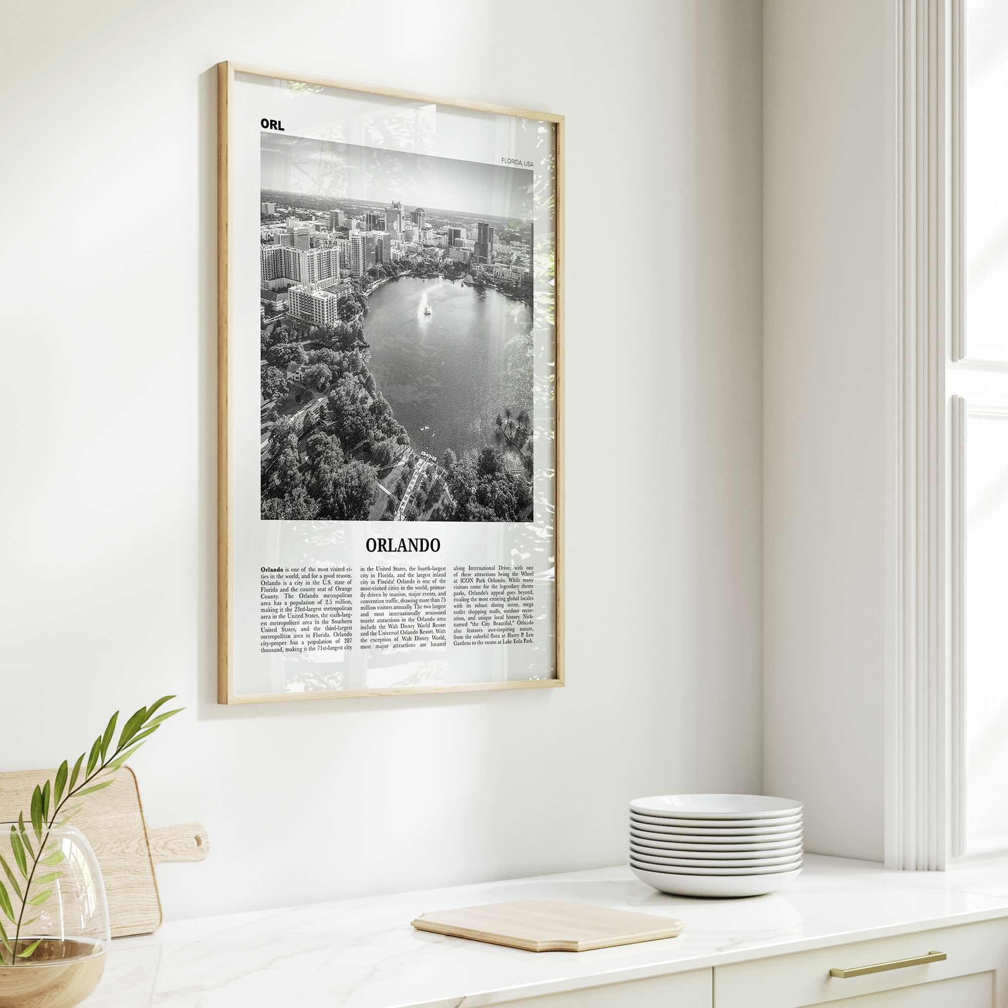 Orlando Print Black and White No 1, Orlando Wall Art, Orlando Poster, Orlando Photo, Orlando Wall Decor, Florida USA United States