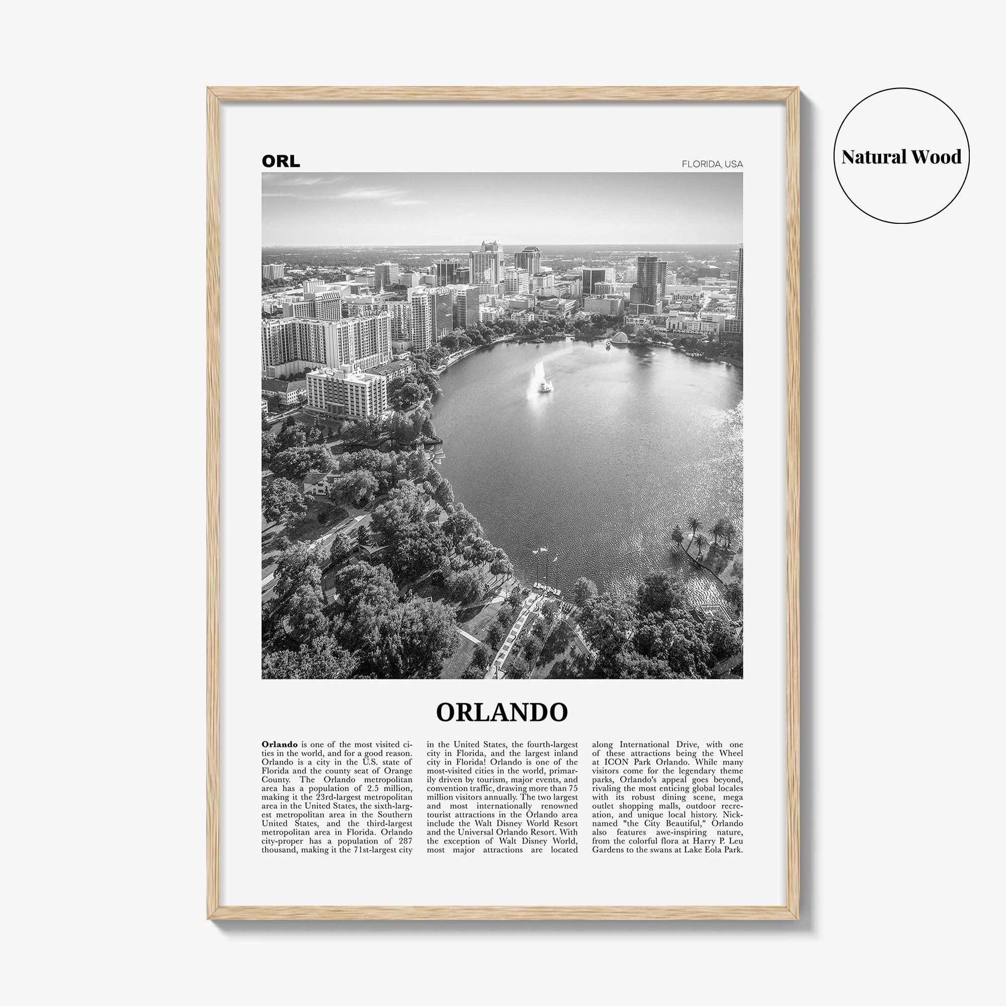 Orlando Print Black and White No 1, Orlando Wall Art, Orlando Poster, Orlando Photo, Orlando Wall Decor, Florida USA United States