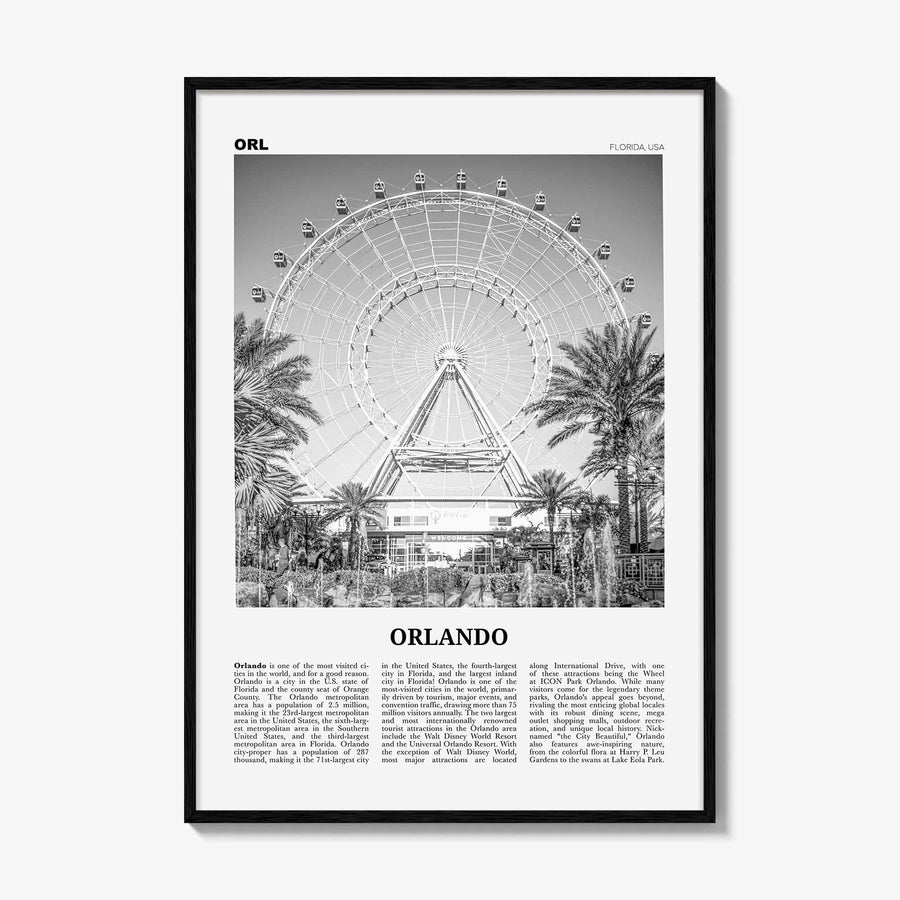Orlando Print Black and White No 2, Orlando Wall Art, Orlando Poster, Orlando Photo, Orlando Wall Decor, Florida USA United States