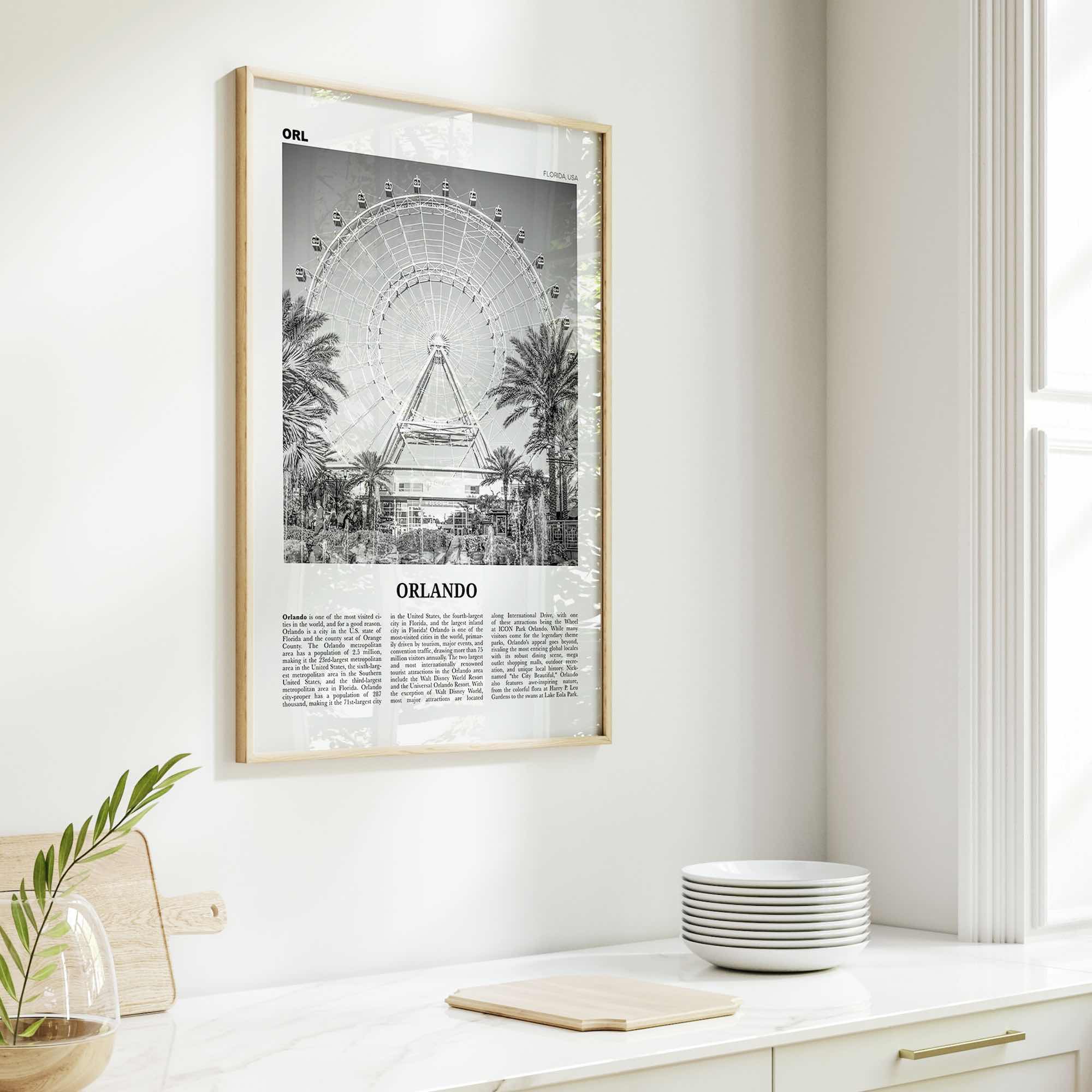 Orlando Print Black and White No 2, Orlando Wall Art, Orlando Poster, Orlando Photo, Orlando Wall Decor, Florida USA United States