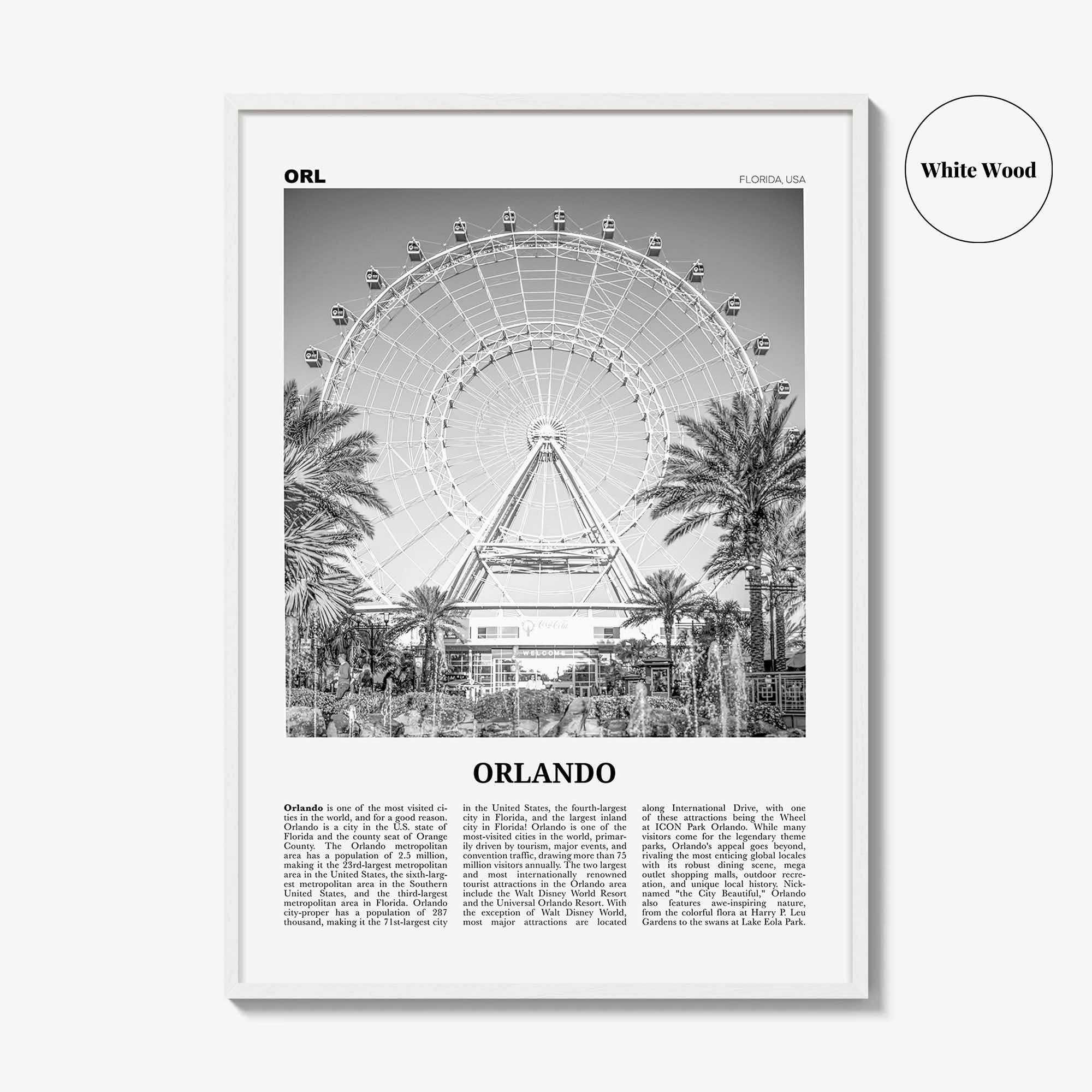 Orlando Print Black and White No 2, Orlando Wall Art, Orlando Poster, Orlando Photo, Orlando Wall Decor, Florida USA United States