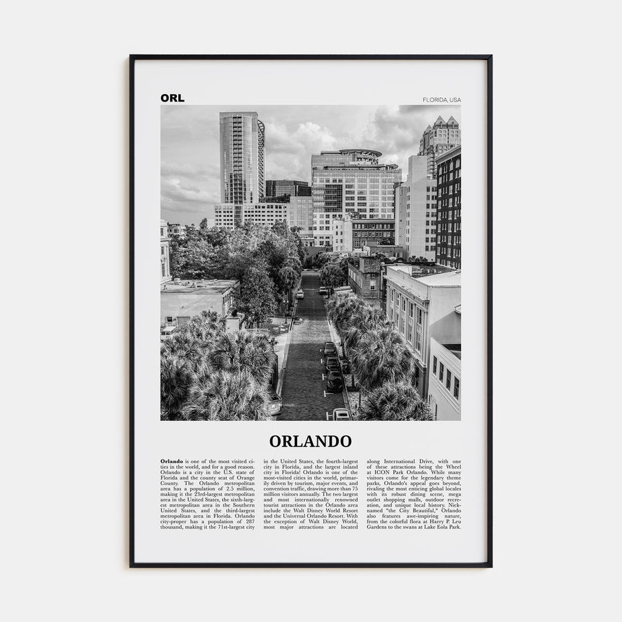 Orlando Travel B&W No 3 Poster