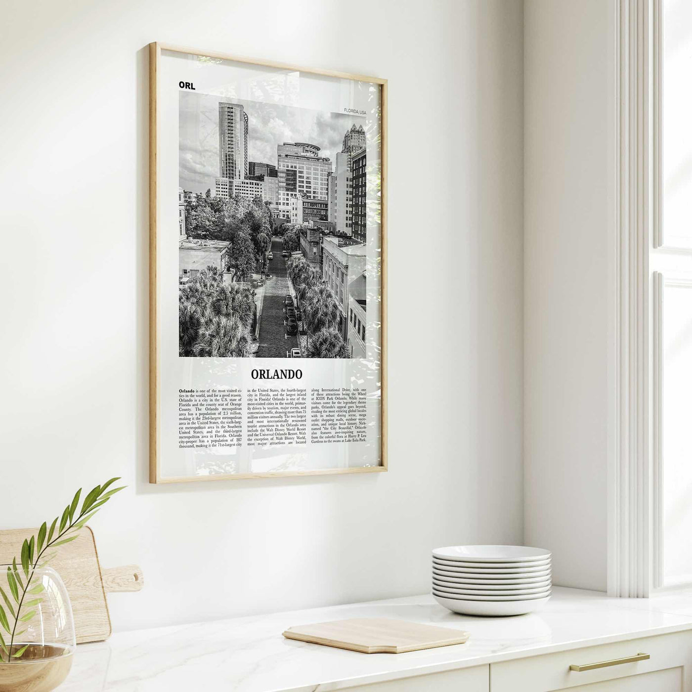 Orlando Print Black and White No 3, Orlando Wall Art, Orlando Poster, Orlando Photo, Orlando Wall Decor, Florida USA United States