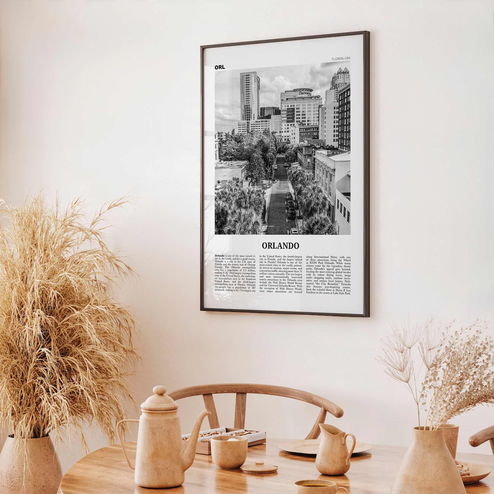 Orlando Print Black and White No 3, Orlando Wall Art, Orlando Poster, Orlando Photo, Orlando Wall Decor, Florida USA United States