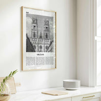 Orleans Print Black and White, Orléans Wall Art, Orléans Poster, Orléans Photo, Orléans Wall Décor, Orléans Map, France