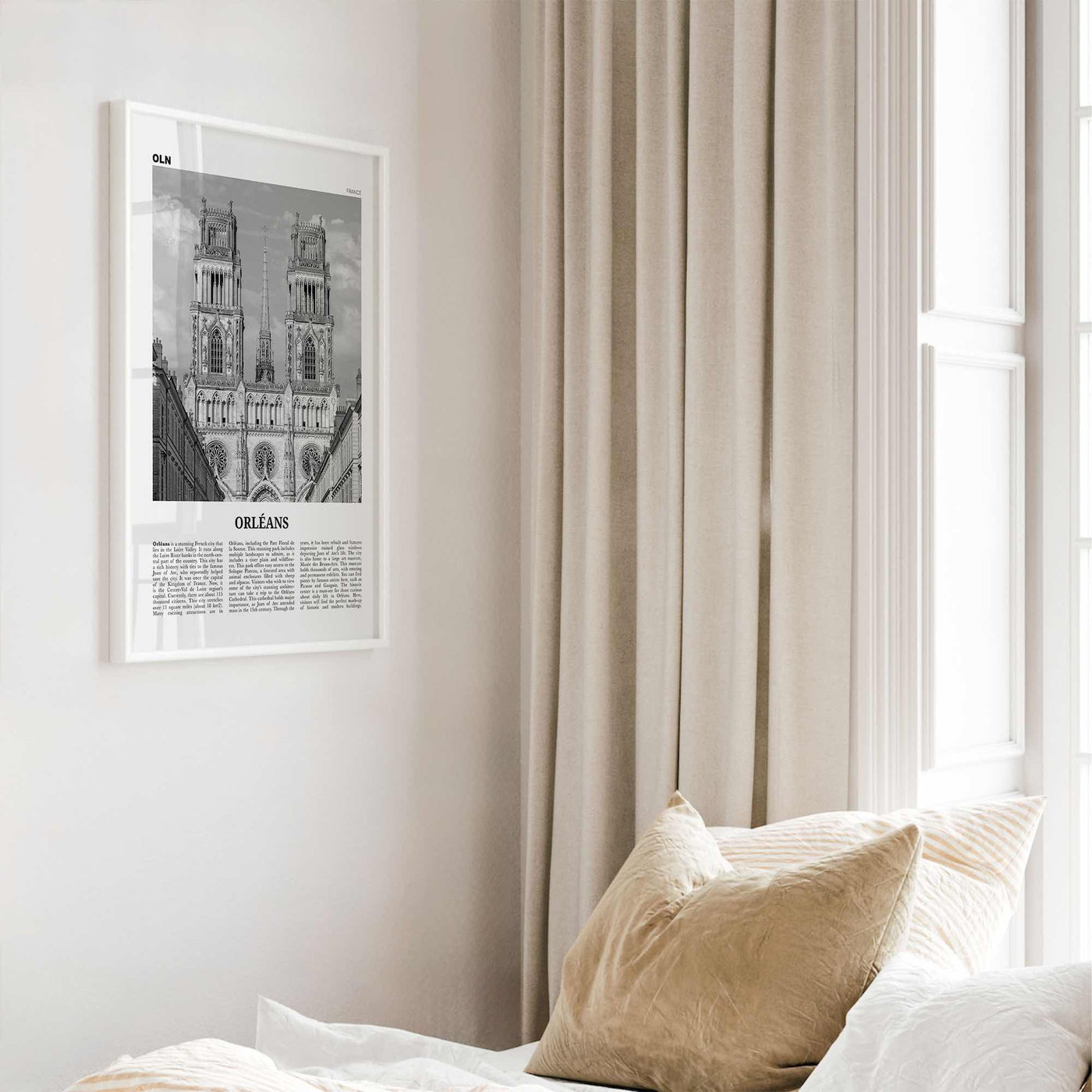 Orleans Print Black and White, Orléans Wall Art, Orléans Poster, Orléans Photo, Orléans Wall Décor, Orléans Map, France