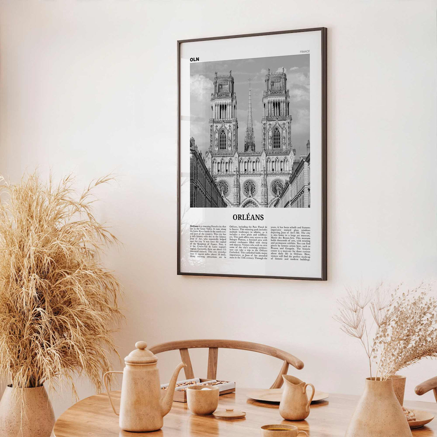 Orleans Print Black and White, Orléans Wall Art, Orléans Poster, Orléans Photo, Orléans Wall Décor, Orléans Map, France