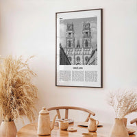 Orleans Print Black and White, Orléans Wall Art, Orléans Poster, Orléans Photo, Orléans Wall Décor, Orléans Map, France