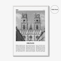 Orleans Print Black and White, Orléans Wall Art, Orléans Poster, Orléans Photo, Orléans Wall Décor, Orléans Map, France