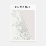 Ormond Beach Map Portrait Poster