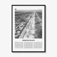 Ormond Beach Print Black and White, Ormond Beach Wall Art, Ormond Beach Poster, Ormond Beach Photo, Ormond Beach Wall Décor, Florida, USA
