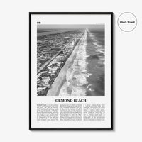 Ormond Beach Print Black and White, Ormond Beach Wall Art, Ormond Beach Poster, Ormond Beach Photo, Ormond Beach Wall Décor, Florida, USA