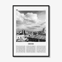 Oruro Print Black and White, Oruro Wall Art, Oruro Poster, Oruro Photo, Oruro Wall Décor, Oruro Map, Bolivia