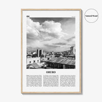 Oruro Print Black and White, Oruro Wall Art, Oruro Poster, Oruro Photo, Oruro Wall Décor, Oruro Map, Bolivia