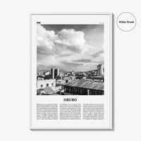 Oruro Print Black and White, Oruro Wall Art, Oruro Poster, Oruro Photo, Oruro Wall Décor, Oruro Map, Bolivia