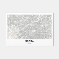 Osaka Map Landscape Poster
