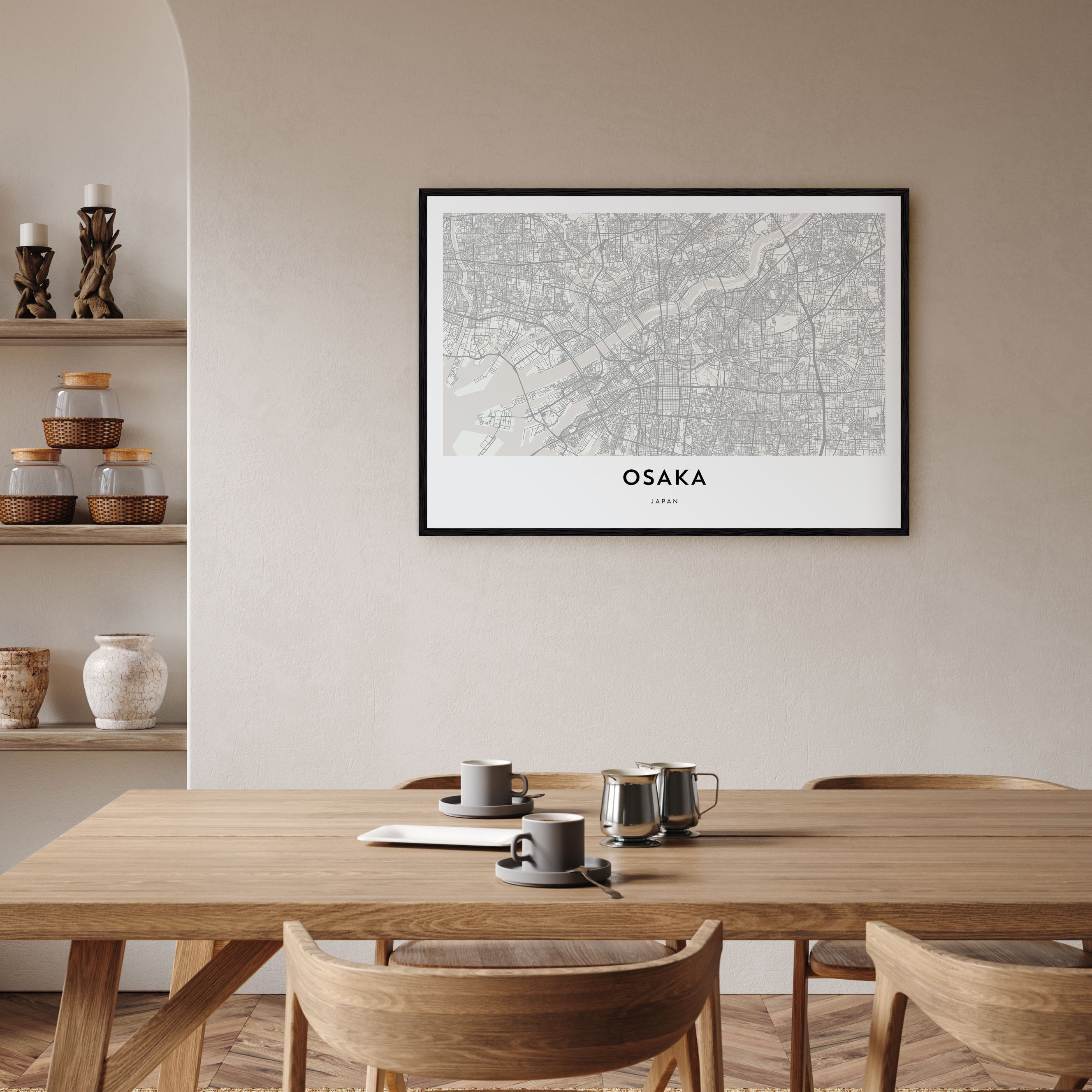 Osaka Map Landscape Poster
